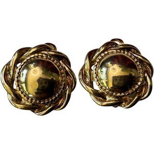 Gold-Tone Erwin Pearl Clip-On Vintage Earrings